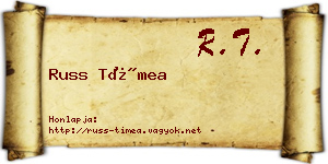 Russ Tímea névjegykártya